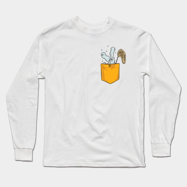 Ghost Catcher Long Sleeve T-Shirt by Pocket Puss